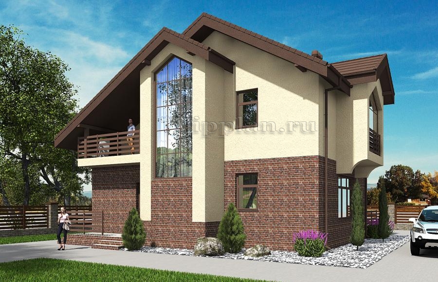 Индивидуальный жилой дом с мансардой, террасой и лоджией